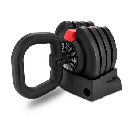 Xdumbbell Factory Wholesale 12 Weight Increments 10 Kgs 21 Lbs Adjustable Kettlebell Set with Tray Black Nylon+Steel+ABS+PP