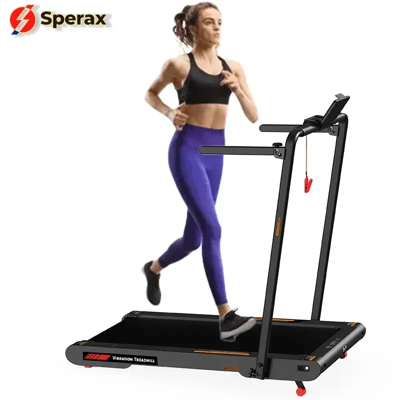 Ha83fe6f9607849ab92858d7c1e4d43dbo.webp Sperax P3 Mini Portable Folding Walking Pad ABS Flat Walking Machine with LED Screen Electric Vibration Plate for Home Use - Image 1