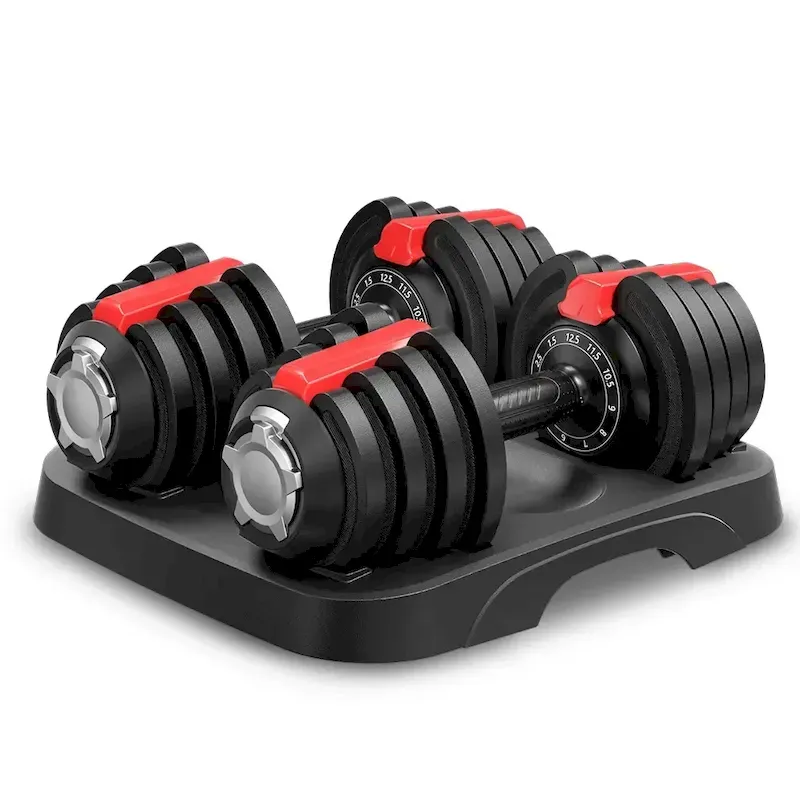 Hdc3c15cad187441facfb0e9f396e3519L.webp 12.5 Kgs Weights Gym Equipment Fitness Fullset Of Two Adjustable Dumbbells Set - Image 1